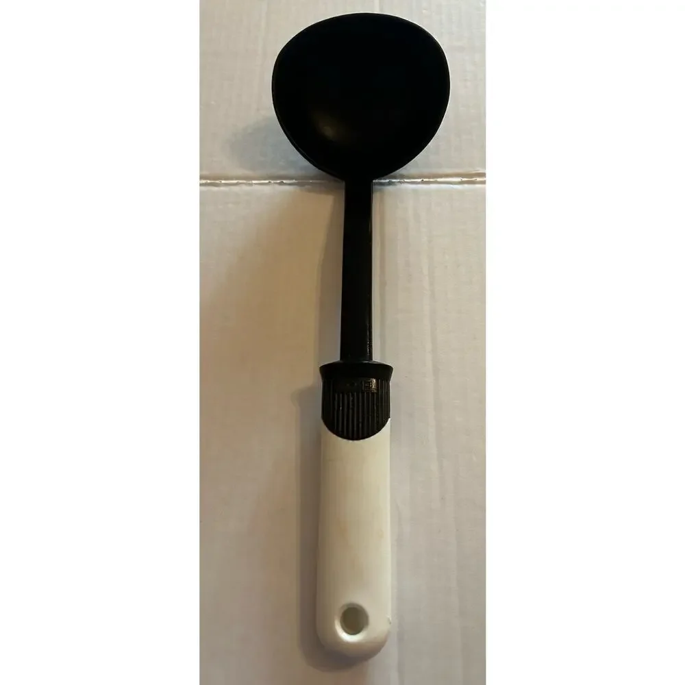 Vintage‎ EKCO Gravy Ladle Nylon Plastic White Black 12” Length